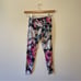 Betsey Johnson XS athletic floral leggings white pink bohemian workout gym