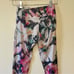Betsey Johnson XS athletic floral leggings white pink bohemian workout gym