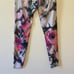 Betsey Johnson XS athletic floral leggings white pink bohemian workout gym