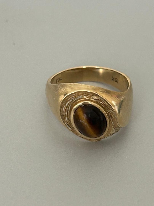 10K Men's Tiger Eye Ring