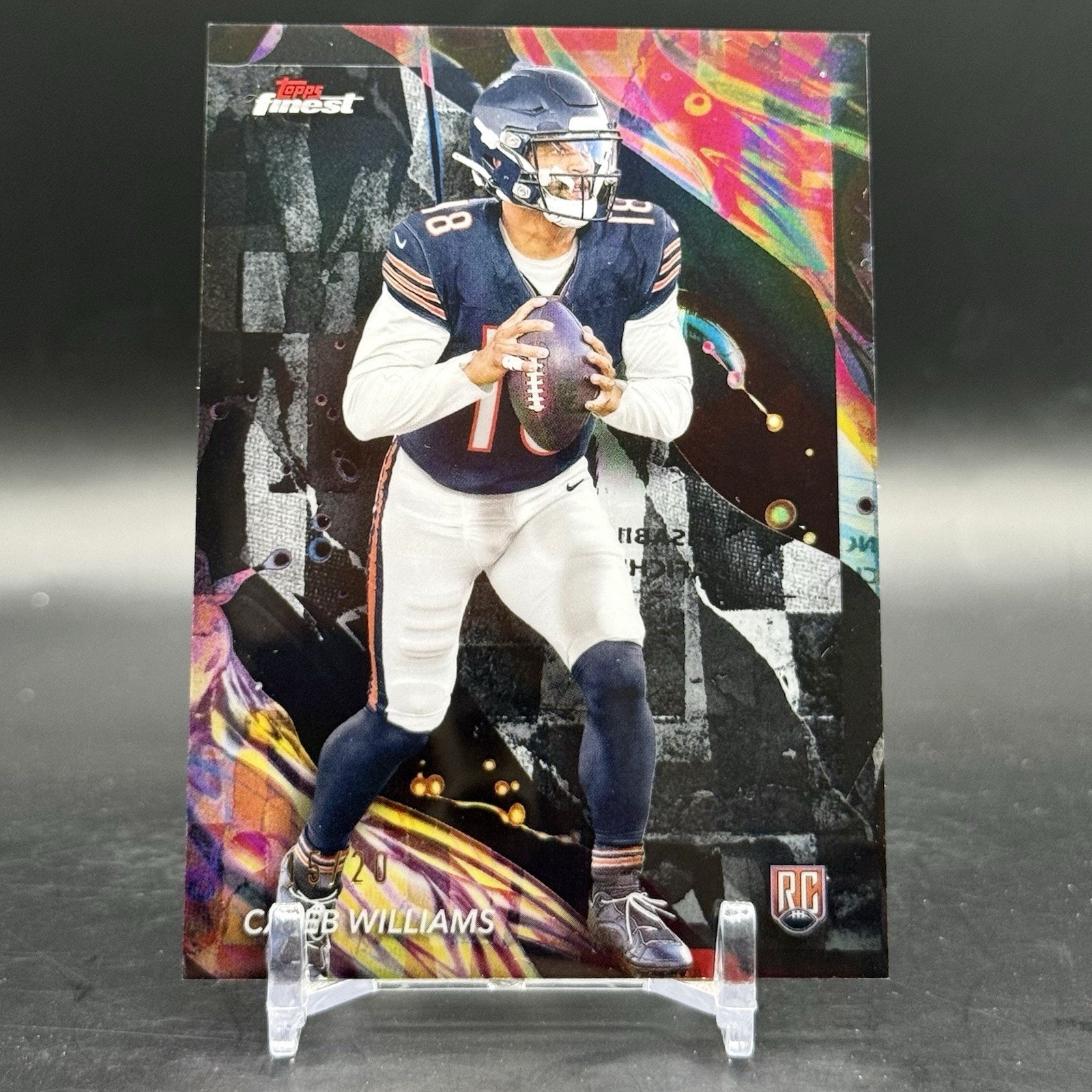 Caleb Williams 2024 Topps Finest Black Geometric Refractor Rookie Card RC 15/20