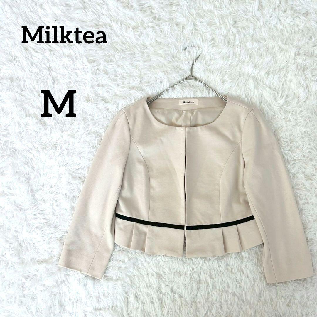【Milk Tea】 No-Collar Bolero Jacket Maternity M Ivory