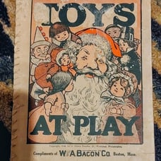 Antique 1914 Toys at Play Paperback Childrens Book W&A Bacon Co. Boston
