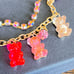 Betsey Johnson 'Lovely in Pink' Gummy Bear & Fireball Charm Necklace NEW Rare!
