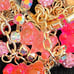 Betsey Johnson 'Lovely in Pink' Gummy Bear & Fireball Charm Necklace NEW Rare!