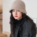 Unisex Solid Color Bucket Hat - Beige - Alpaca Wool
