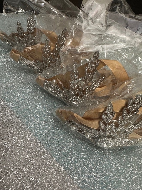 Great Gatsby Silver Hair Accessories/ Crystal Pearl Tassels /Set of 4 pieces