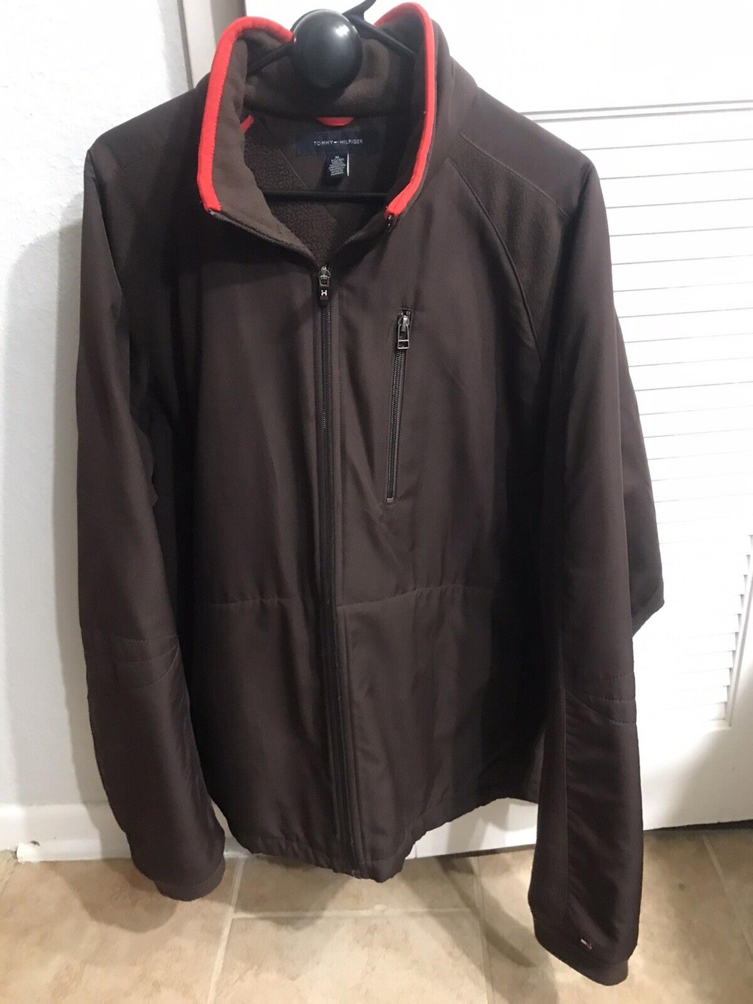 TOMMY HILFIGER Fleece INSULATED JACKET XL MENS Nice Casual Running Shell