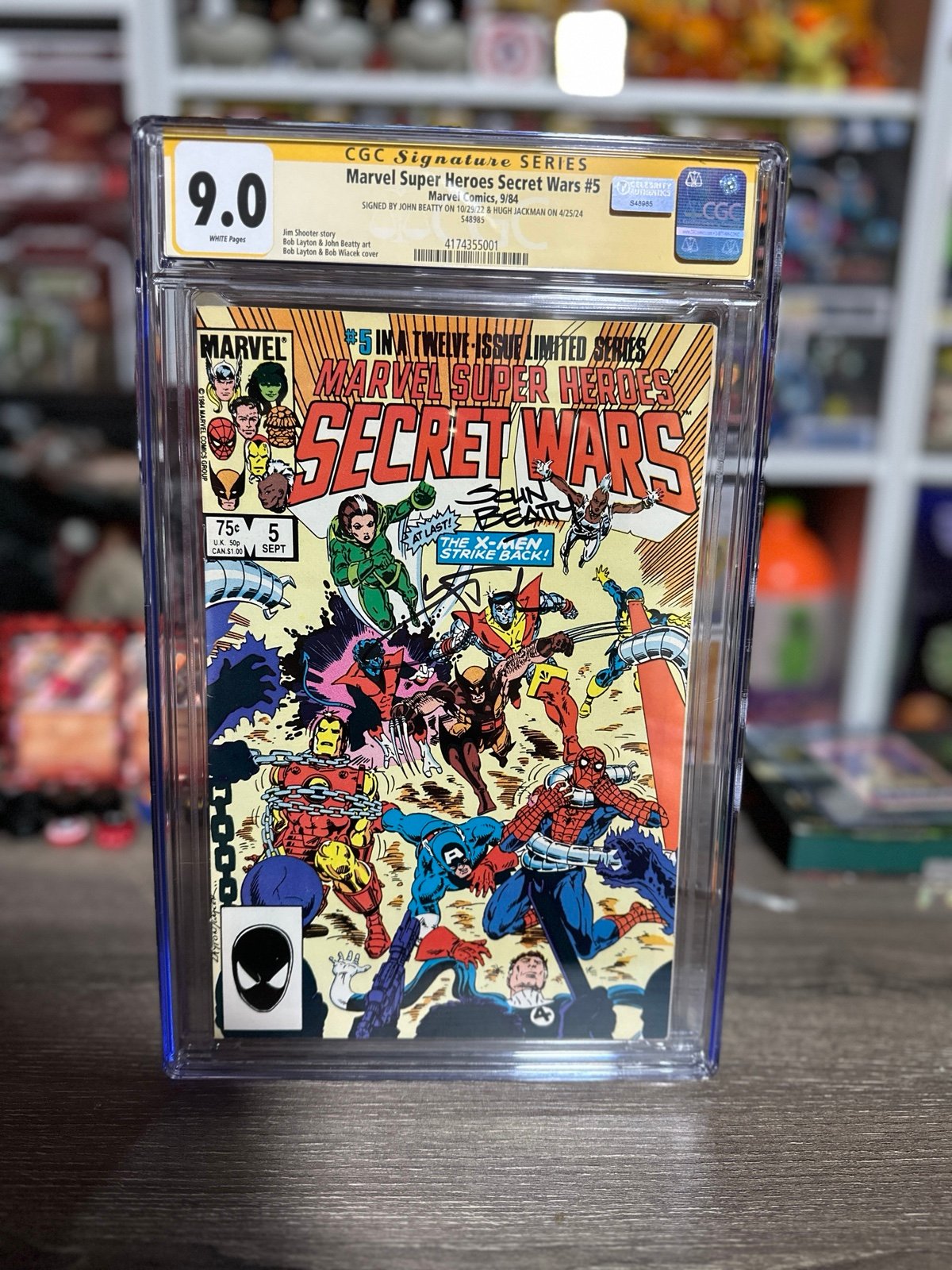 1984 Marvel Super-Heroes Secret Wars #5 CGC 9.0 SS Hugh Jackman & John Beatty