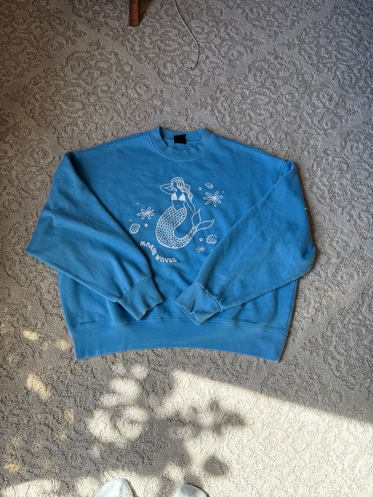 Pacsun Cropped Mermaid Crewneck Sweatshirt