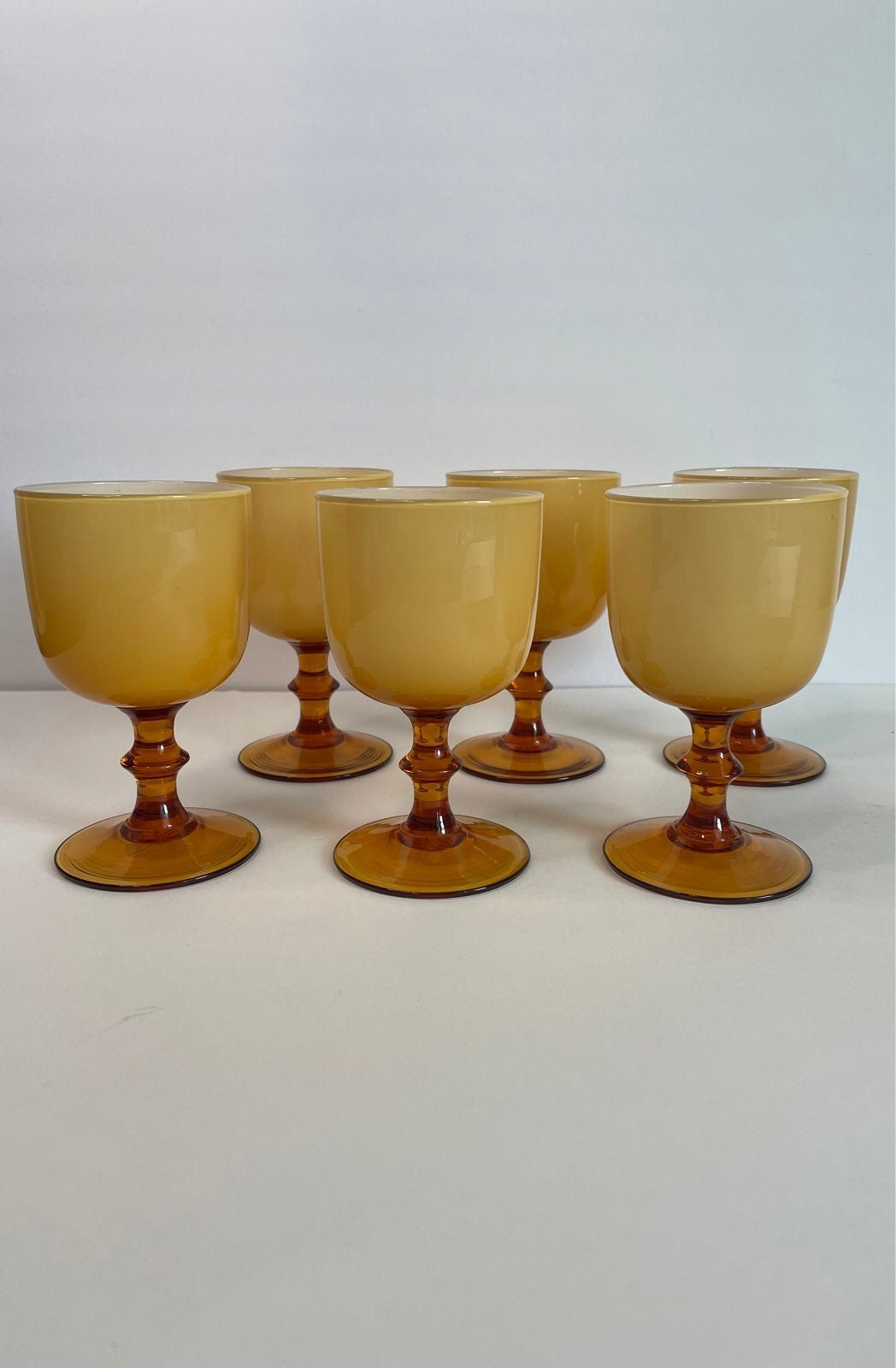 Vintage Carlo Moretti Butterscotch/Amber Cased Glasses