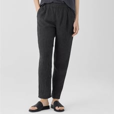 Eileen Fisher Puckered Organic Linen Tapered Pant