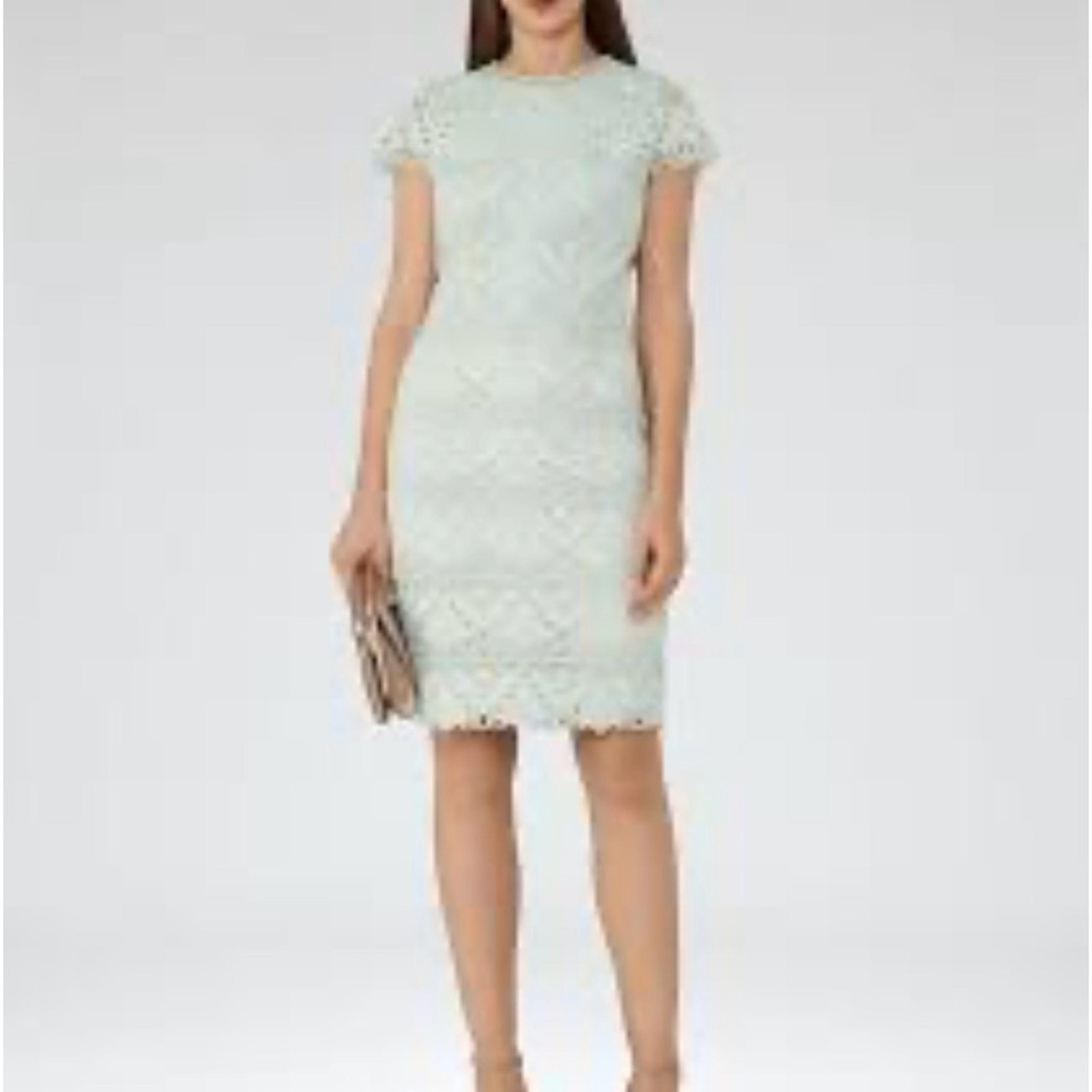 Reiss Liza Cap Sleeve Lace Dress in Sage Green Mint Green Dress Size 8