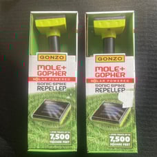Gonzo mole+gopher solar powered sonic spike repeller
