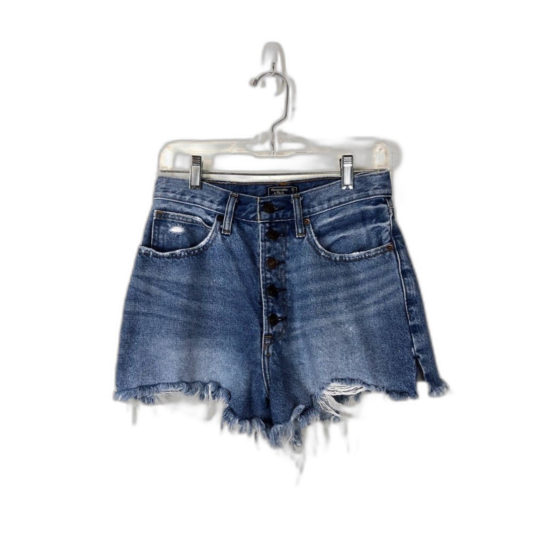 Abercrombie & Fitch Natural Rise Short Sz 26 EUC Dark Wash Button Fly Summer