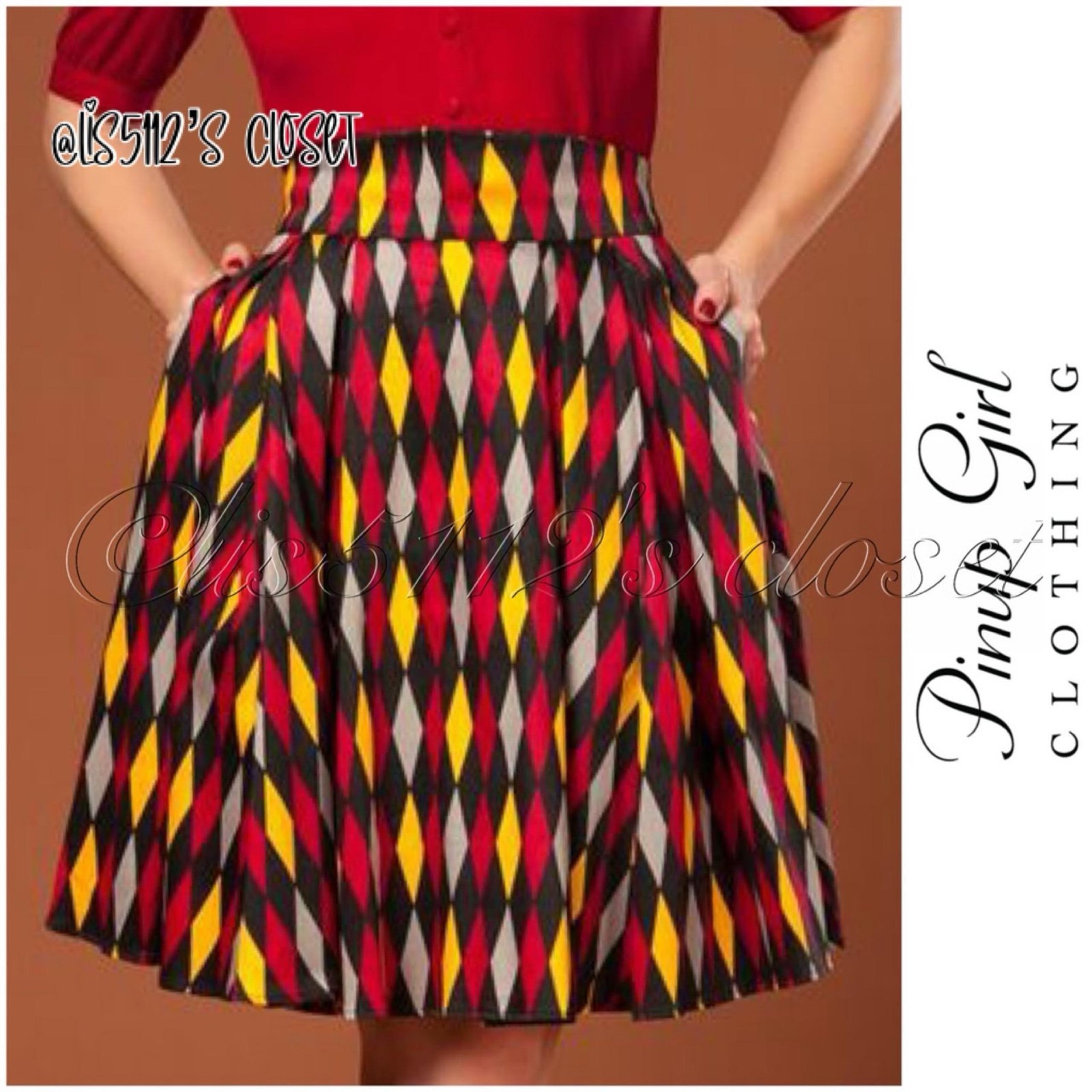 Pinup Couture PUG Little Jun Swing Skirt Red House Harlequin HP Gryffindor 4X