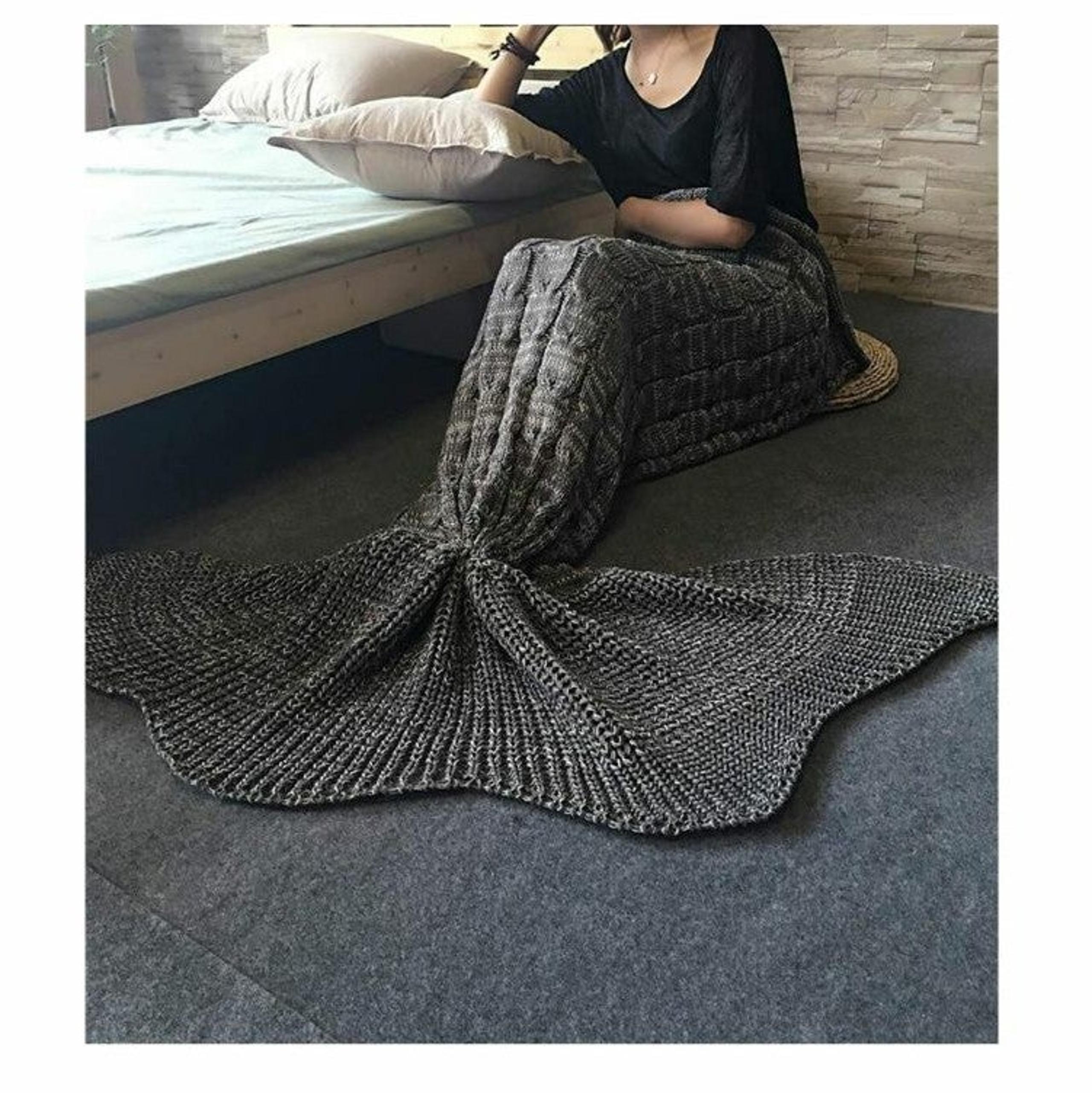 Plus Size Knit Mermaid Blanket