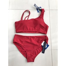 Crescent Bleu Laila Asymmetric Strappy High Cut Bikini Set