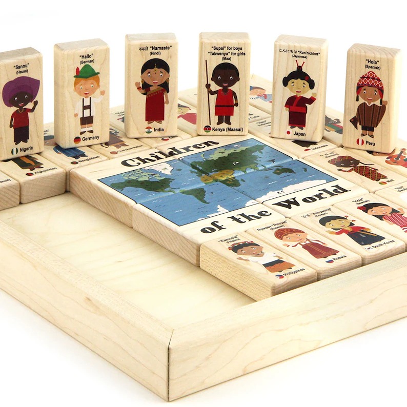 28 pc Children of the World Tray Building Blocks