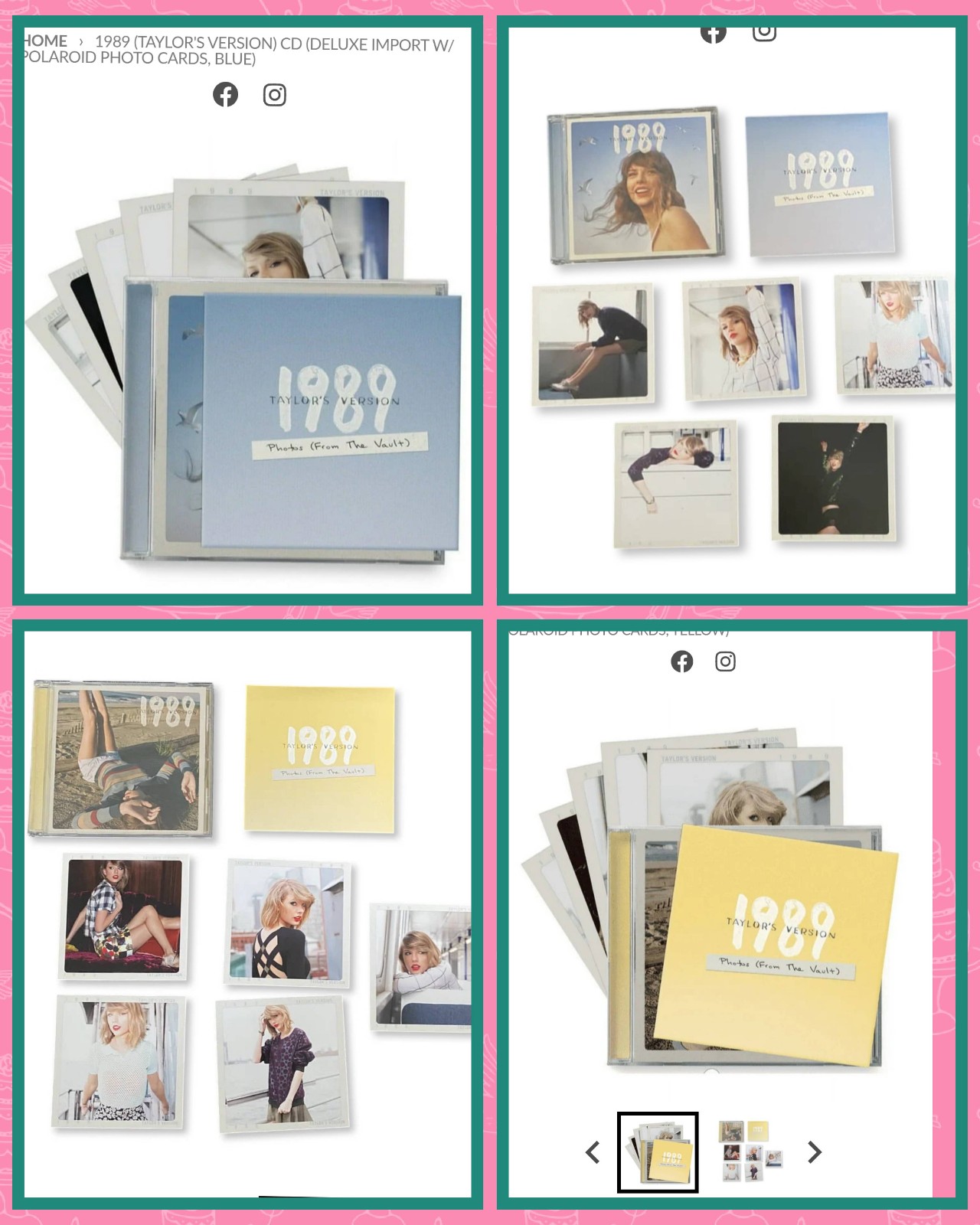 Taylor Swift 1989 crystal skies and yellow sunrise cds Polaroids