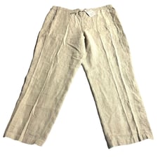 Orvis Shoreline Linen Women’s Pants Size XL Beachy Breathable Beige Pull On NWT