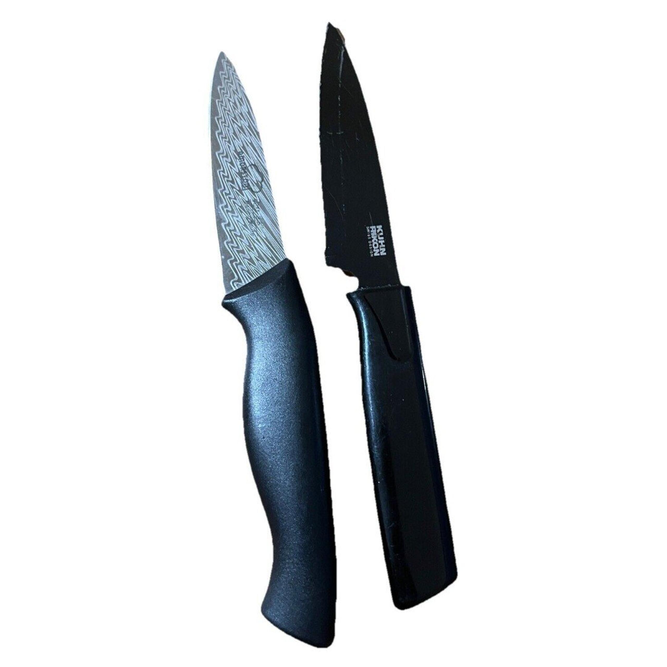 Lot 2 Knives Paring Knife Kuhn Rikon Serrated Amorston Stainless Steel Straight