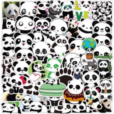 Panda Sticker Set 50 Pieces Waterproof Stickers Seals