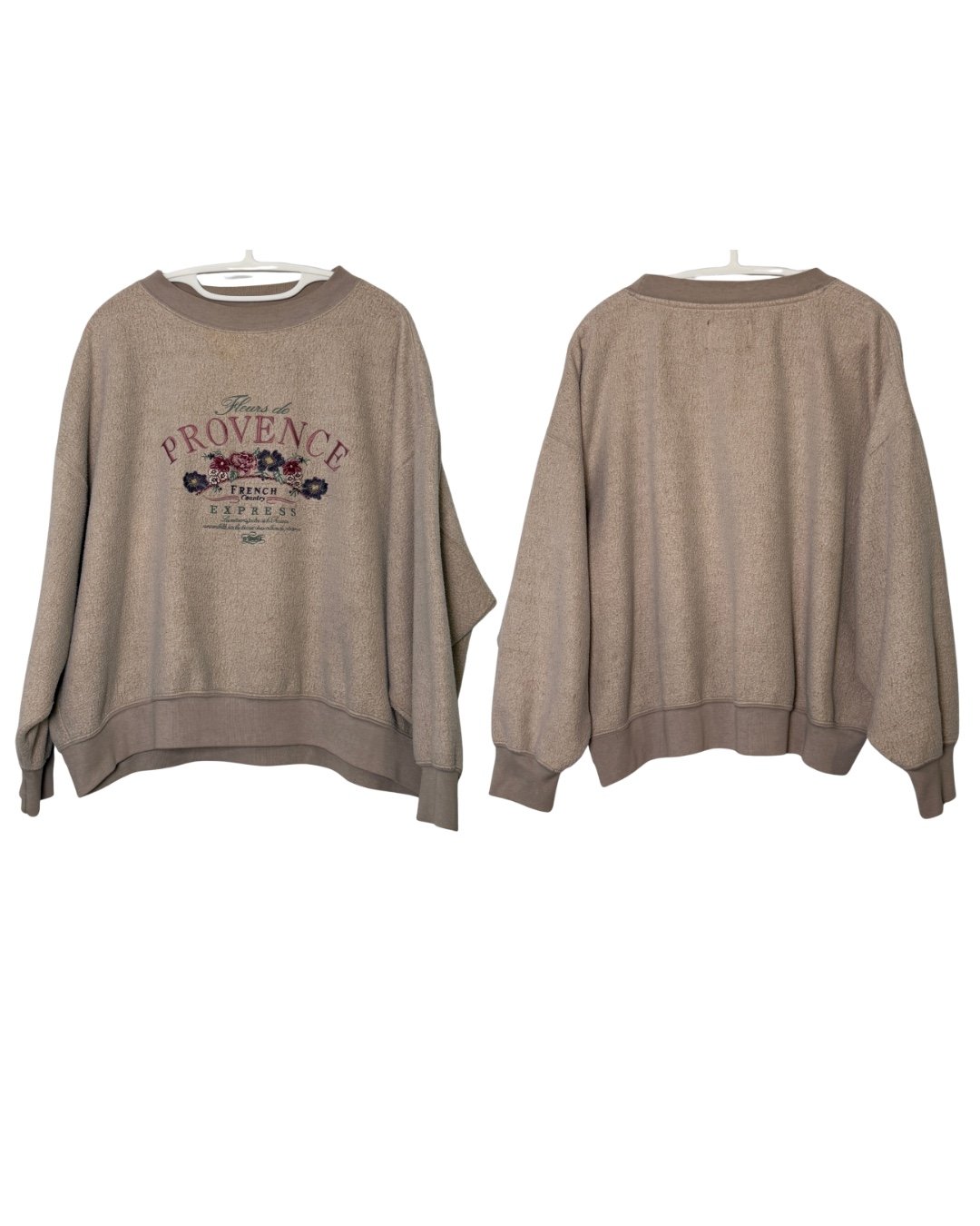Size L 1990s Vintage Express Athletique Ringer Style collar and sleeves crewneck