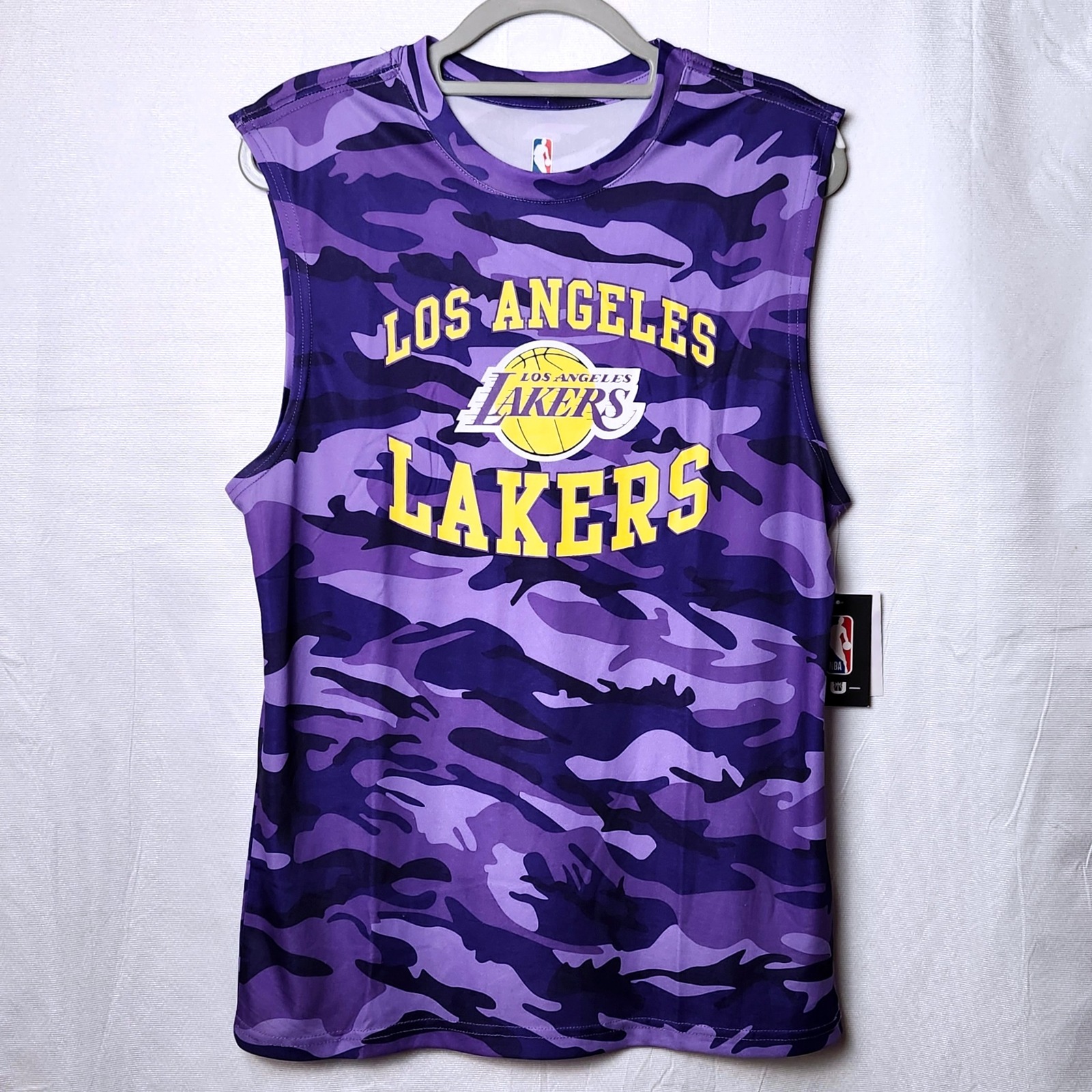 NEW NBA LOS ANGELES LAKERS LEBRON JAMES #6 PURPLE CAMO TANK JERSEY MENS MEDIUM
