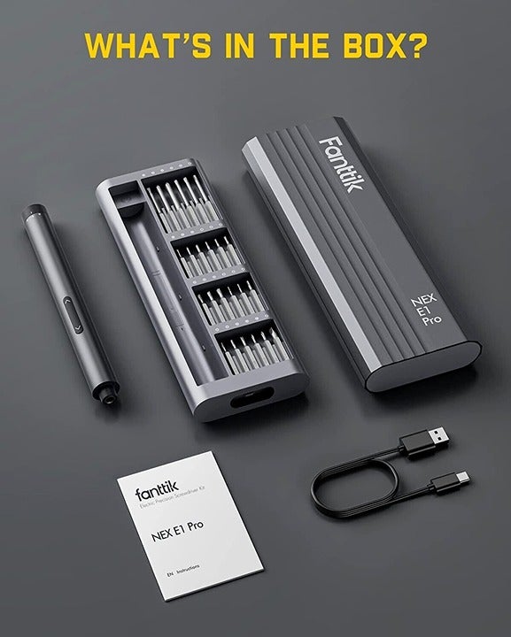 Fanttik NEX E1 Pro Mini Electric Precision Screwdriver Set w/ 24 Magnetic Bits