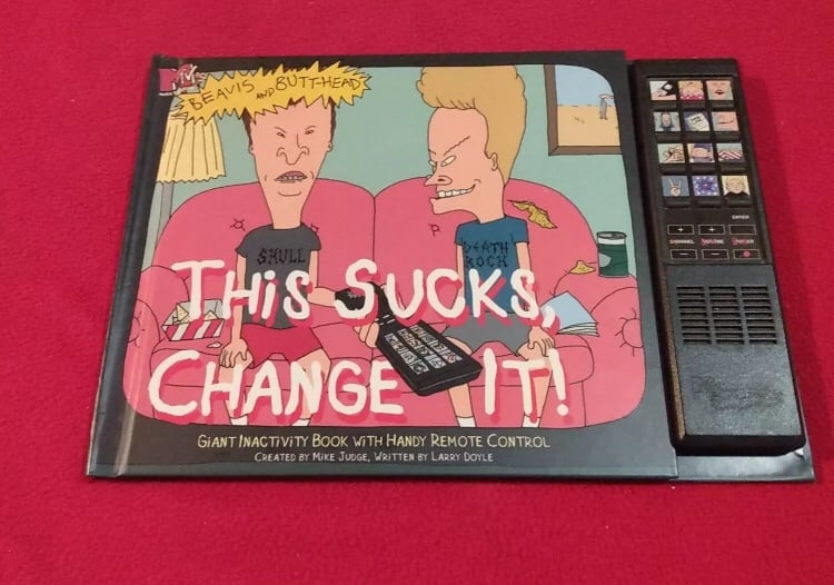 Beavis & Butthead THiS SUCKS CHANGE IT! Giant Inactivity Book With Remote...