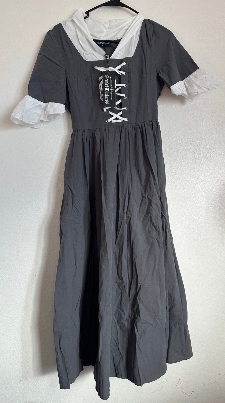 Scarlet Darkness Colonial Dress Womens Pioneer Prairie Dress Civil War Dress SM.