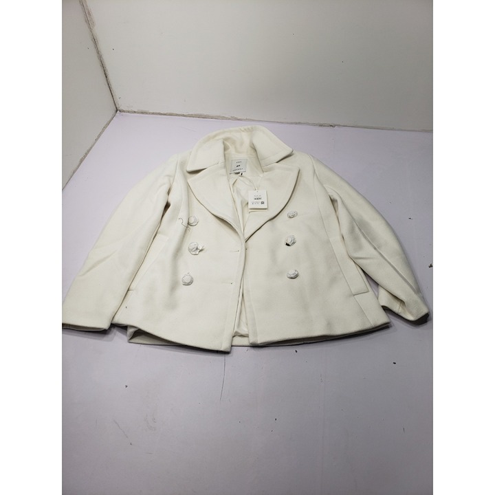 Free Assembly Double Breasted Coat Size M 8-10 Vanilla Cream New With Tags