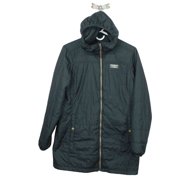 LL Bean Women's Mountain Classic Puffer Coat Quilted Black Size M