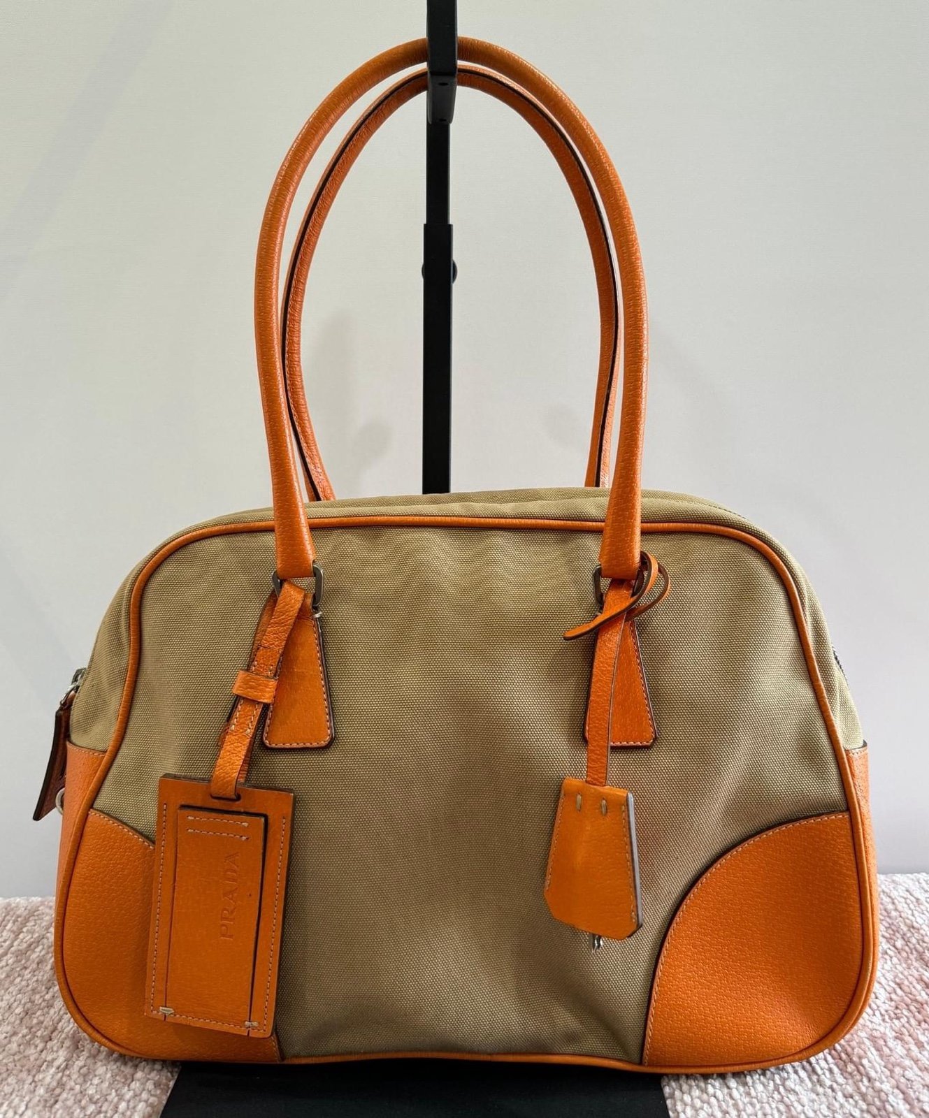 Prada Vintage Cinghiale-Trimmed Canapa