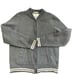 Abercrombie & Fitch Heavyweight Fleece Zip Gray Varsity Distressed Sweatshirt