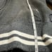 Abercrombie & Fitch Heavyweight Fleece Zip Gray Varsity Distressed Sweatshirt