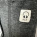 Abercrombie & Fitch Heavyweight Fleece Zip Gray Varsity Distressed Sweatshirt