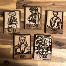 One piece anime wood trading cards
