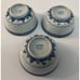 Vintage Jingdezhen China Porcelain Rice Eye Blue White Chrysanthemum Dish Set