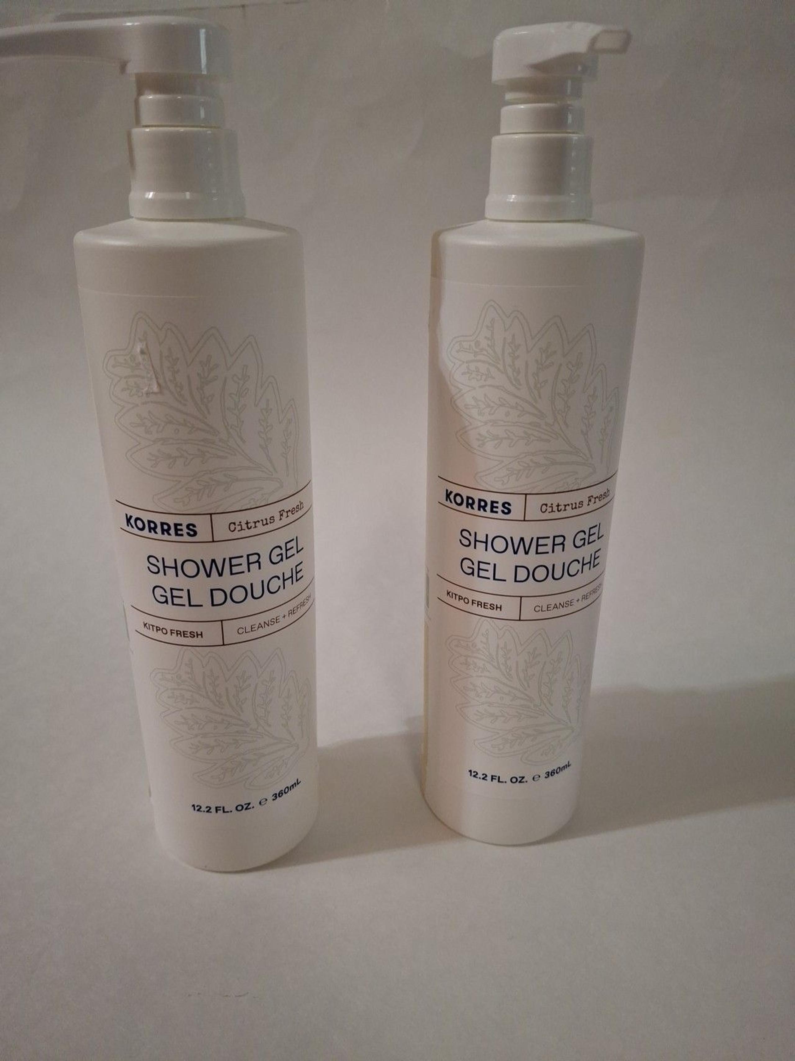 KORRES Bath & Body X 2 Shower Gel Kitpo Fresh 12.2 oz (360ml)