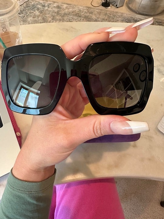 Gucci Oversized Glitter Square Sparkle Sunglasses