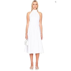 NWT 498 Veronica Beard Women's Kinny Fit and Flare Midi Dress Sz 6 NWT 498 White