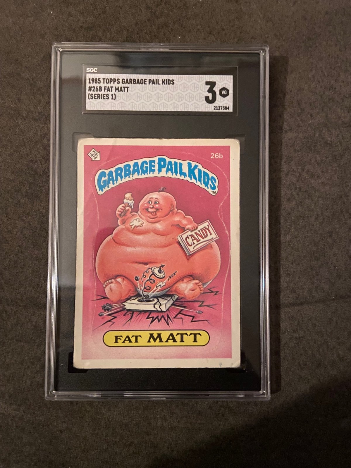 1985 Topps Garbage Pail Kids 1st Series 1 Card #26b Fat Matt SGC-3 VG