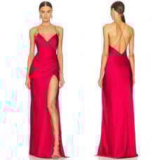 NWT SER.O.YA Amina Silk Maxi Dress in Red Size XS
