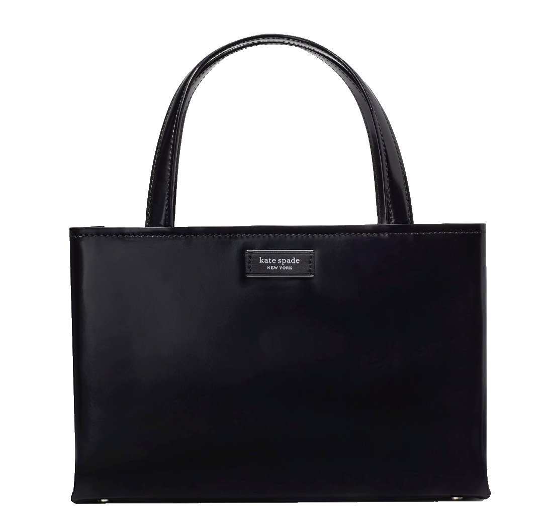 New Kate Spade Sam Icon Spazzolato Leather Small Tote Black
