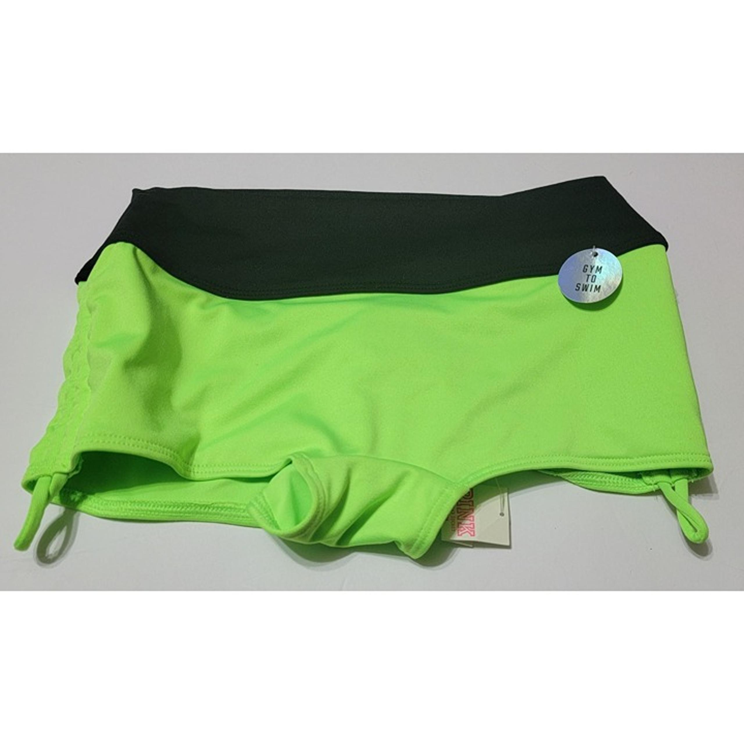 NWT Victoria's Secret "PINK" Gym to Swim Ruched Shorts Neon Green XS