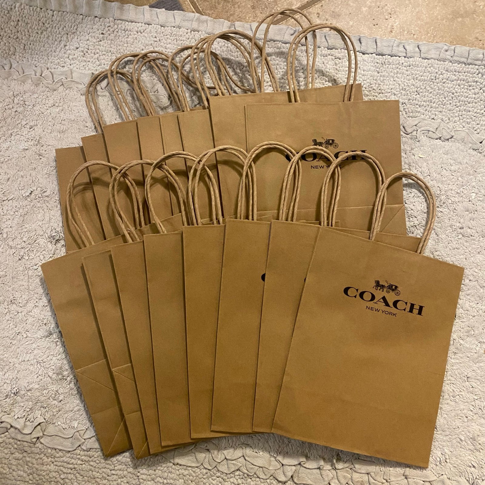 New 16 Coach Paper Shopping Bags 8”x10”x4 1/2”
