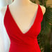 Dress the Population Jordan Ruched Side Slit Gown, Red, Size Small, 248