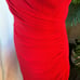 Dress the Population Jordan Ruched Side Slit Gown, Red, Size Small, 248